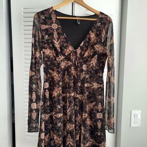 Black & brown mesh dress